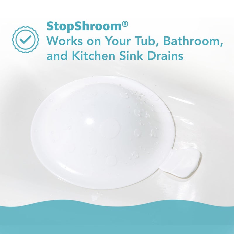 StopShroom The Ultimate Universal Drain Stopper Plug for Bathtub, Bathroom, and Kitchen Sink Drains (White) - Image 4